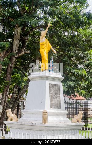 Denkmal von Hikkaduwe Sri Sumangala Thero, buddhistischer Mönch Sri Lankas, in Kandy. Stockfoto