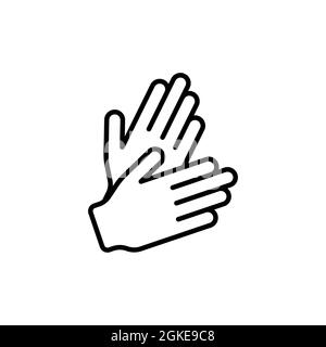 Einfache Handschuhe Symbol Vektor-Zeichen-Symbol. Symbole für persönliche Schutzausrüstung. Stockfoto