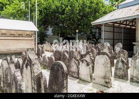 Friedhof der Old Friday Moschee Hukuru Miskiiy in Male, Malediven Stockfoto