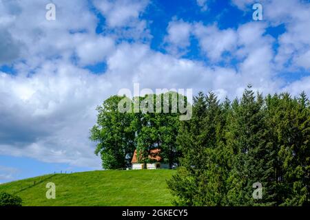 Kirnberger Kapelle in Antdorf, Pfaffenwinkel, Oberbayern, Bayern, Deutschland Stockfoto