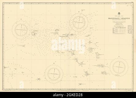 Marshallinseln Nordpazifischer Ozean Mikronesien ADMIRALTY Chart 1891 (1953) map Stockfoto