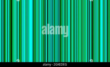 Grüne und türkise vertikale Streifen schaffen hypnotische Wirkung, nahtlose Schleife. Animation. Glühende parallele Laserstrahlen, die sich in Richtung der Mitte eines m bewegen Stockfoto