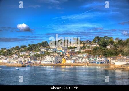 St Mawes Cornwall Roseland Peninsula Stadt UK Bunte HDR Stockfoto