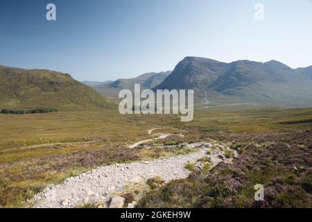 Die Teufelstreppe auf dem West Highland Way nähert sich Glencoe. Highland. Schottland, Großbritannien. Stockfoto