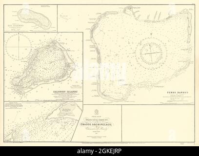 Chagos-Inseln Peros Banhos Egmont Salomon EAST INDIA CO. Chart 1839 (1940) map Stockfoto