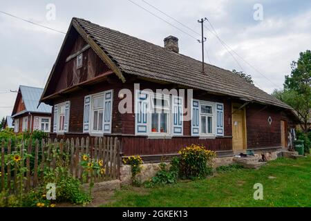 Haus, Trzescianka, Podlasien, Polen Stockfoto