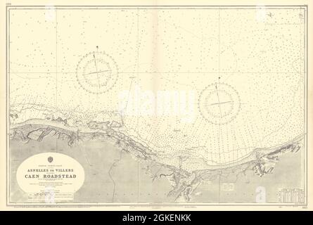 Küste der Normandie Juno Sword D-Day Strände ADMIRALITÄT Seekarte 1893 (1955) Karte Stockfoto