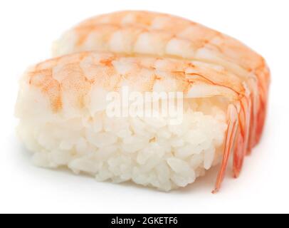 Sushi nigiri isoliert auf weißem Hintergrund Stockfoto