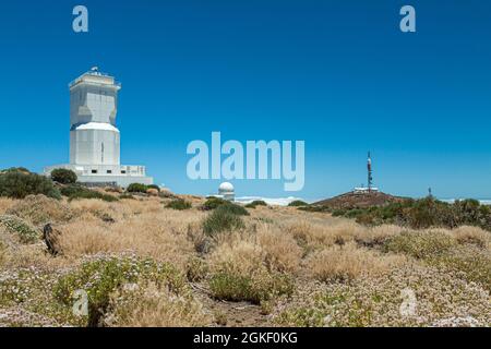 Teneriffa, Spanien; 31. Juli 2015: Institut für Astrophysik der Kanarischen Inseln, Teide-Observatorium. Stockfoto