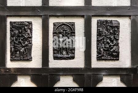 Das Plas Newydd ist ein historisches Haus in der Stadt Llangollen, Denbighshire, Wales, das früher die Heimat von Lady Eleanor Butler und Sarah Ponsonby war. Stockfoto