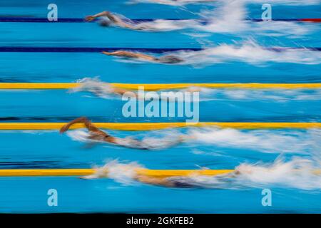 PRUD-TOKIO (KOTO-KU), JAPAN - AUGUST 26: Featurebild beim Schwimmen am Tag (3) der Paralympics (Paralympische Spiele) Tokio 2020 während der para-Ru Stockfoto