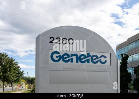 Montreal, QC, Kanada - 3. September 2021: Genetec-Hauptsitz in Montreal, QC, Kanada. Stockfoto