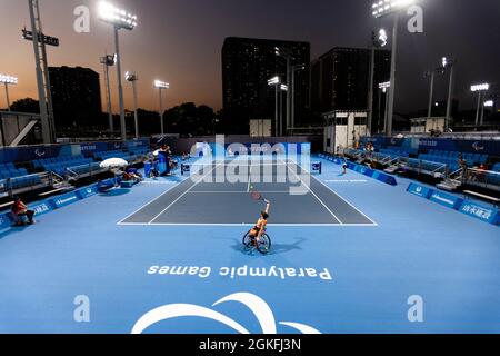 RSTE-TOKIO (KOTO-KU), JAPAN - AUGUST 28: Uebersicht vom Auftaktmatch der ersten Runde von KRUEGER, Katharina (GER) vom Zehlendorfer Wespen (Berlin), Stockfoto