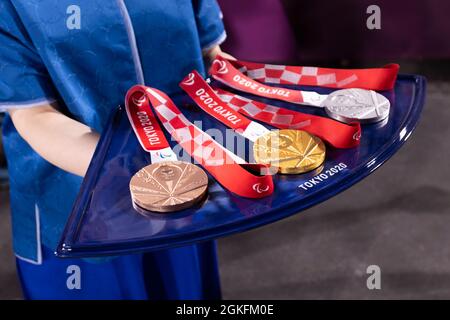 TOKIO (SETAGAYA-KU), JAPAN - AUGUST 30: Siegerehrung, Symbolbild, Bronze für MISPELKAMP, Regine (GER) vom RV Seydlitz -Kamp 1884 (Nordrhein Westfale Stockfoto