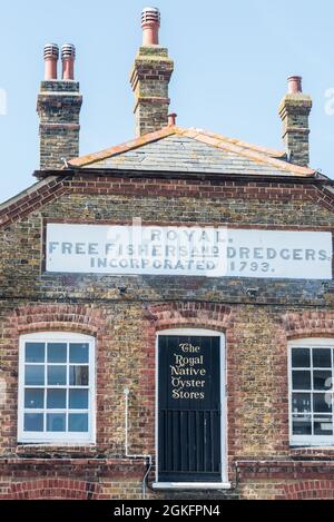 Gebäude der Royal Native Oyster Stores in Whitstable in Kent Stockfoto