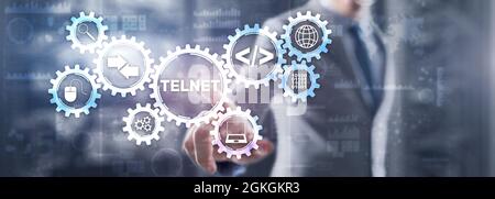 Telnet Virtual Terminal-Client. Internet- und Netzwerkkonzept. Stockfoto