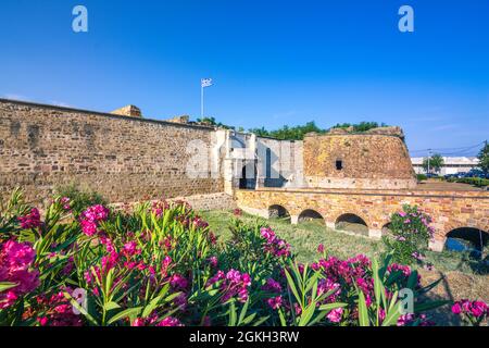 Mauern der alten Festung in Chios Stadt, Griechenland. Stockfoto