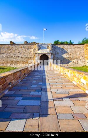 Mauern der alten Festung in Chios Stadt, Griechenland. Stockfoto