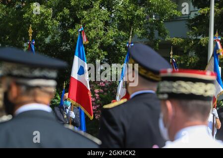 Frankreich, Valence, 2021-06-18. Militärzeremonie zum Gedenken an den Appell des 18. Juni durch General de Gaulle am Memorial de la Resistance. Foto Stockfoto