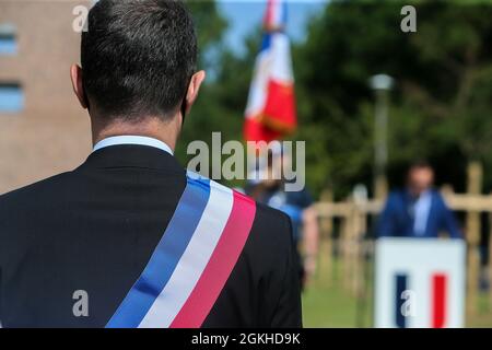 Frankreich, Valence, 2021-06-18. Militärzeremonie zum Gedenken an den Appell des 18. Juni durch General de Gaulle am Memorial de la Resistance. Foto Stockfoto