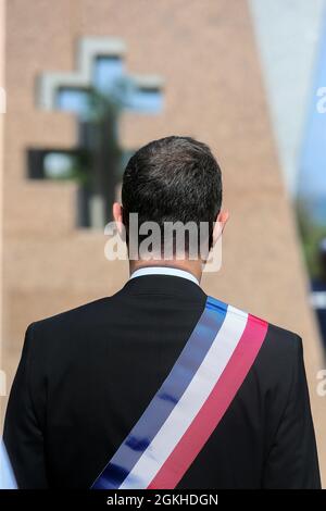 Frankreich, Valence, 2021-06-18. Militärzeremonie zum Gedenken an den Appell des 18. Juni durch General de Gaulle am Memorial de la Resistance. Foto Stockfoto