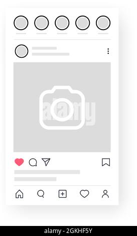 Kiew, Ukraine - 1. August 2021: Mobiles Instagram-Profil als Instagram. Schnittstelle Fotorahmen Mockup Vorlage. Stock Vektor