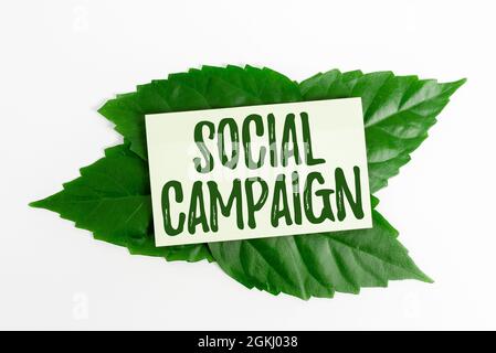 Schreiben Anzeige Text Social Campaign. Konzeptionelle Fotos Nutzen Sie die Social-Media-Plattform, um die Markenbekanntheit zu verbessern und Ideen und Pläne für die Umwelt zu retten Stockfoto