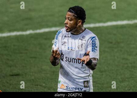 Santos, Brasilien. September 2021. Marinho im Spiel zwischen Santos X Athlético PR, gültig für das Viertelfinale des brasilianischen Cup 2021, das am Dienstag (14) im Urbano Caldeira Stadium, Vila Belmiro, ausgetragen wird. Kredit: Van Campos/FotoArena/Alamy Live Nachrichten Stockfoto