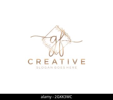 GF feminine Logo Schönheit Monogramm und elegantes Logo-Design, Handschrift Logo der ursprünglichen Signatur, Hochzeit, Mode, Blumen und botanischen mit kreativen Stock Vektor