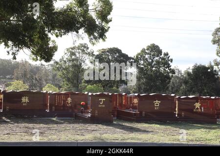 Chinesische Gräber auf dem Friedhof von Rookwood (Nekropolis von Rookwood). Stockfoto