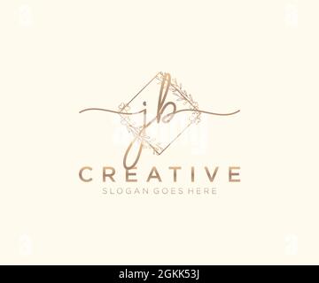 JB feminine Logo Schönheit Monogramm und elegantes Logo-Design, Handschrift Logo der ursprünglichen Signatur, Hochzeit, Mode, Blumen und botanischen mit kreativen Stock Vektor
