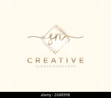 SN feminine Logo Schönheit Monogramm und elegantes Logo-Design, Handschrift Logo der ursprünglichen Signatur, Hochzeit, Mode, floral und botanisch mit kreativen Stock Vektor