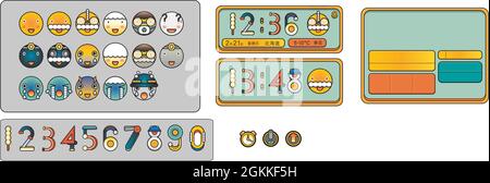 Wettersymbole und Fenster Stock Vektor