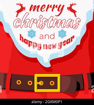 Roter weihnachtsmann Anzug mit Wünschen Stock Vektor