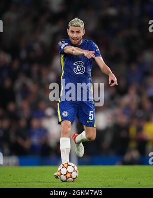 London, Großbritannien. September 2021. Jorginghin von Chelsea während des UEFA Champions League-Gruppenspiels zwischen Chelsea und Zenit St. Petersburg in Stamford Bridge, London, England am 14. September 2021. Foto von Andy Rowland. Quelle: Prime Media Images/Alamy Live News Stockfoto