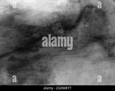 Abstrakt schwarz und weiß Aquarell Licht gemalt Hintergrund oder Textur. Nahaufnahme. Stockfoto