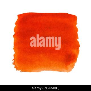 Aquarell hell quadratisch rot Hintergrund Textur isoliert auf weiß Stockfoto