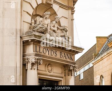 Eingang der Lloyds Bank in King's Lynn Stockfoto