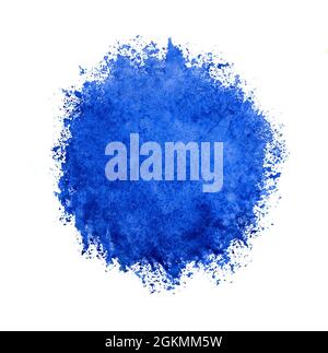 Bunte Aquarell blauen Tropfen isoliert auf einem weißen Hintergrund. Stockfoto