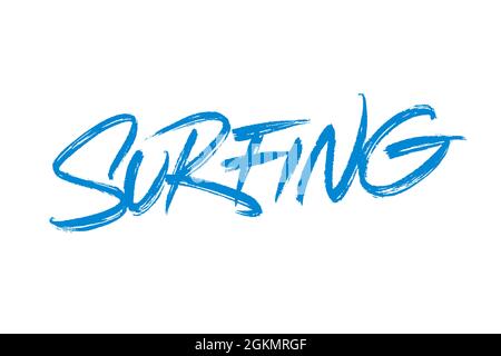 Vektorbeschriftung beim Surfen Stock Vektor