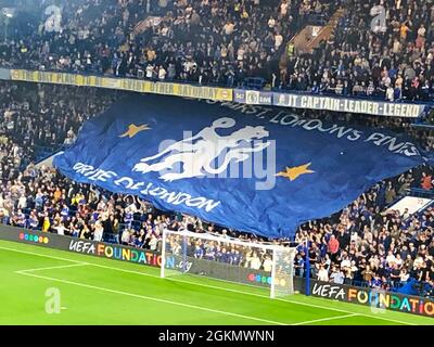 Fulham, Großbritannien. September 2021. Stanford Bridge, London, 14. September 2021 Szenen im Chelsea Football Club anlässlich ihres ersten Spiels zur Verteidigung ihres Champions-League-Sieges Anfang des Jahres. Kredit: Motofoto/Alamy Live Nachrichten Stockfoto