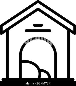 Vektorgrafik für das Dog Boarding-Symbol. Haustierhaus. Hundehütte Stock Vektor