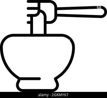 Haarfärbesymbol Umrissvektor. Bürstenkopf. Farbwerkzeug Stock Vektor