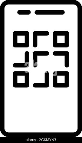 Umrissvektor für Barcode-Symbol auf dem Bildschirm. Scancode. Mobile qr Stock Vektor