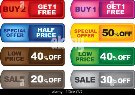 Vector Set von Special Offer Labels und Banner Stock Vektor