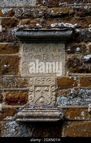 William Brudenell-Denkmal an der St. Denys Church, Stonton Wyville, Leicestershire, England, Großbritannien Stockfoto