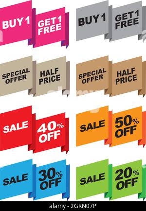 Vector Set von Special Offer Labels und Banner Stock Vektor