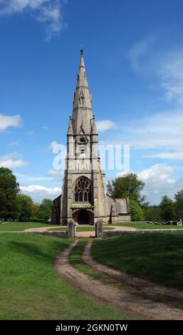 St Marys Church Studley Royal auf dem Gelände der Fountains Abbey in der Nähe von Ripon in North Yorkshire, England, Großbritannien. Stockfoto