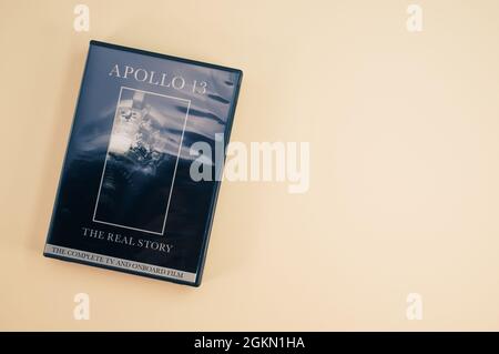 Apollo 13 abgetriebene Mondmission dokumentarische DVD-Medien mit Kopierraum Stockfoto