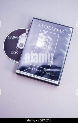 Apollo 13 abgetriebene Mondmission dokumentarische DVD-Medien mit Kopierraum Stockfoto